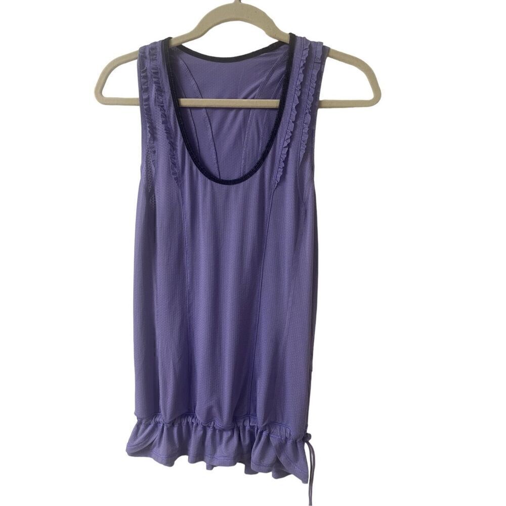 Lululemon purple ruffle back tank sz 6